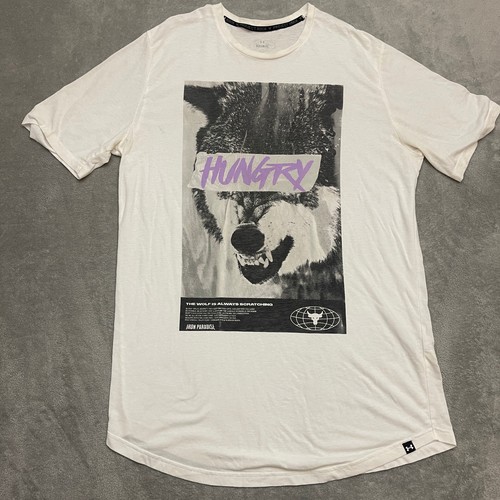 Under Armour Project Rock Herren Hungry Wolf Grafik T-Shirt Kurzarm WWE Med