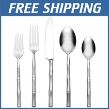 Tropical Style 20-Piece Stainless Steel Flatware Set