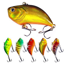 5PCS 5.4cm/13g Trolling Bait Crankbait Fishing Lure Hook Bass Vibration Tackle