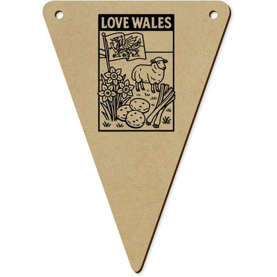 5 x 140mm 'Love Wales' Bunting Pennants / Flags (BN00089841)