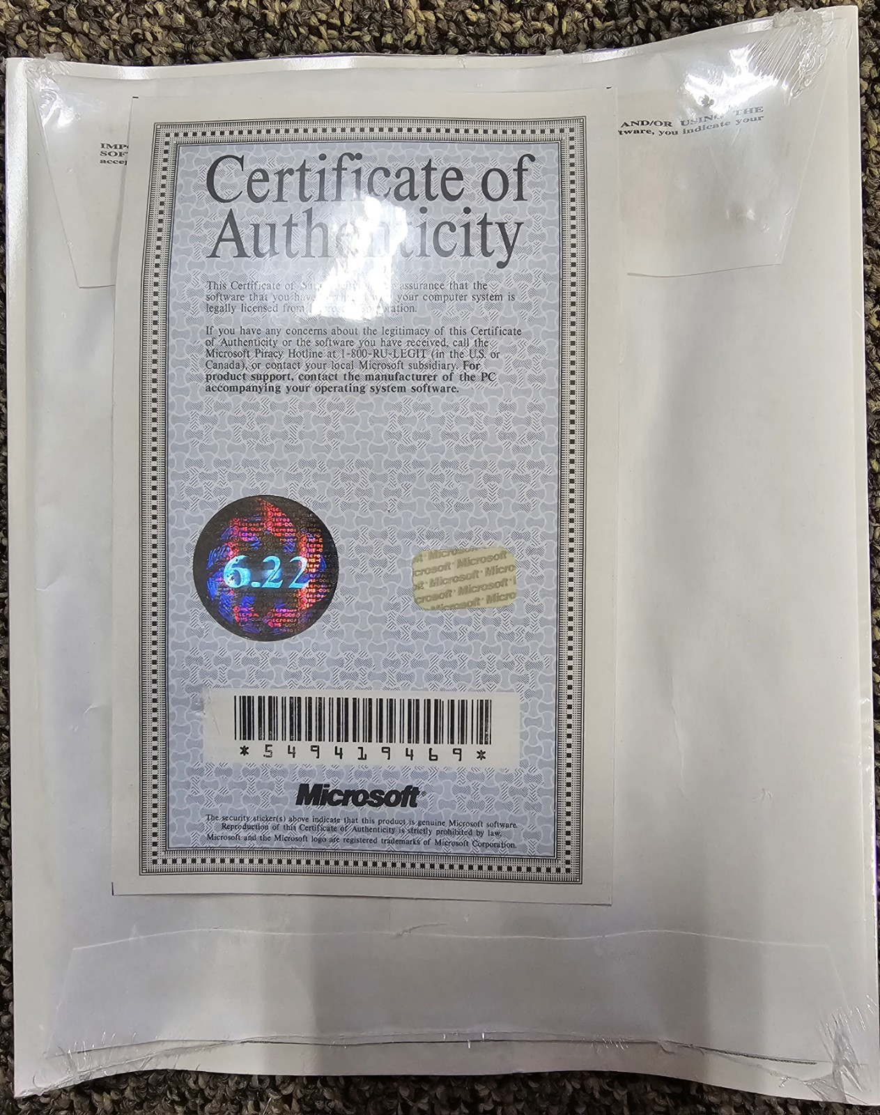 MS-DOS Version 6.22 Operating System Plus Enhanced Tools (3.5 MEDIA)