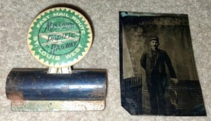 Antique "Railroad Tin Type & Clip" Lot