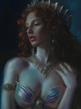 original drawing 30 x 40 cm 145O artwork pastel modern female portrait