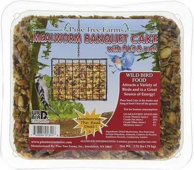 Pine Tree Farms Mealworm Wild Bird Banquet Cake 1.75lbs 01341