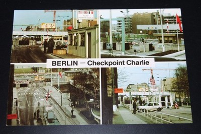 Color Mehrbild AK Mauer Berlin - Grenzanlagen an der GÜSt. Checkpoint Charlie