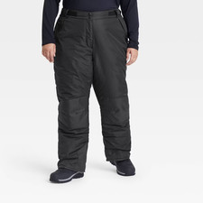 All In Motion Black Snow Pant Size Womens 4X Mens 2XL 54"x31" Water Wind resist
