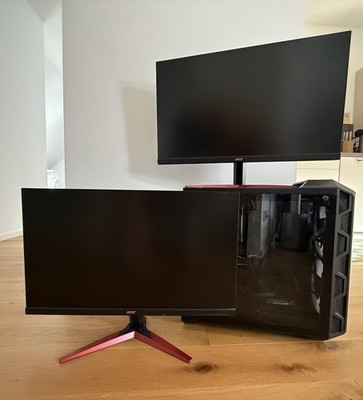 Gaming-PC Set + 2x Acer 27  Monitore   Ryzen 5 3600 / RX 6600 XT / 32 GB RAM