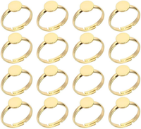 Edelstahl Ringrohlinge 16 StüCk 12 Mm Verstellbar Cabochon Basis Ringe