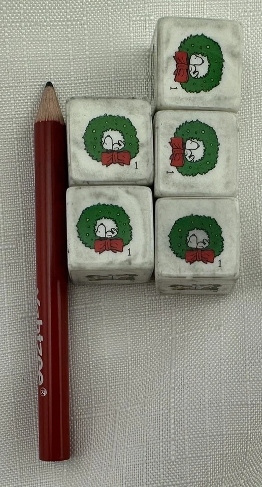 2008 Charlie Brown Yahtzee Peanuts Christmas Complete Very Good Cond FREE SHIP - Image 3 of 4