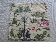 Historically Inaccurate TOILE DE JOUY w/Toile Overlay Embellishment PILLOW COVER