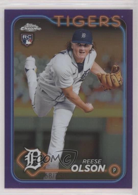 2024 Topps Chrome Purple Refractor 68/250 Reese Olson #40 1ke6