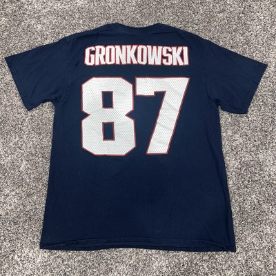 New England Patriots #87 Rob Gronkowski Jersey T-Shirt Large Majestic Gronk 