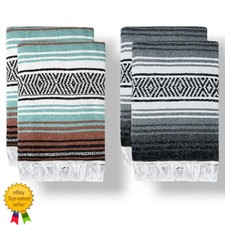 4 Pack Large Mexican Falsa Blankets 45 x 70 Inch Woven Yoga Picnic Beach Mats