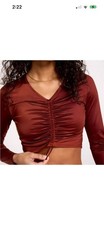 CALIA Long Sleeve Ruched Swim Rashguard NWOT Small