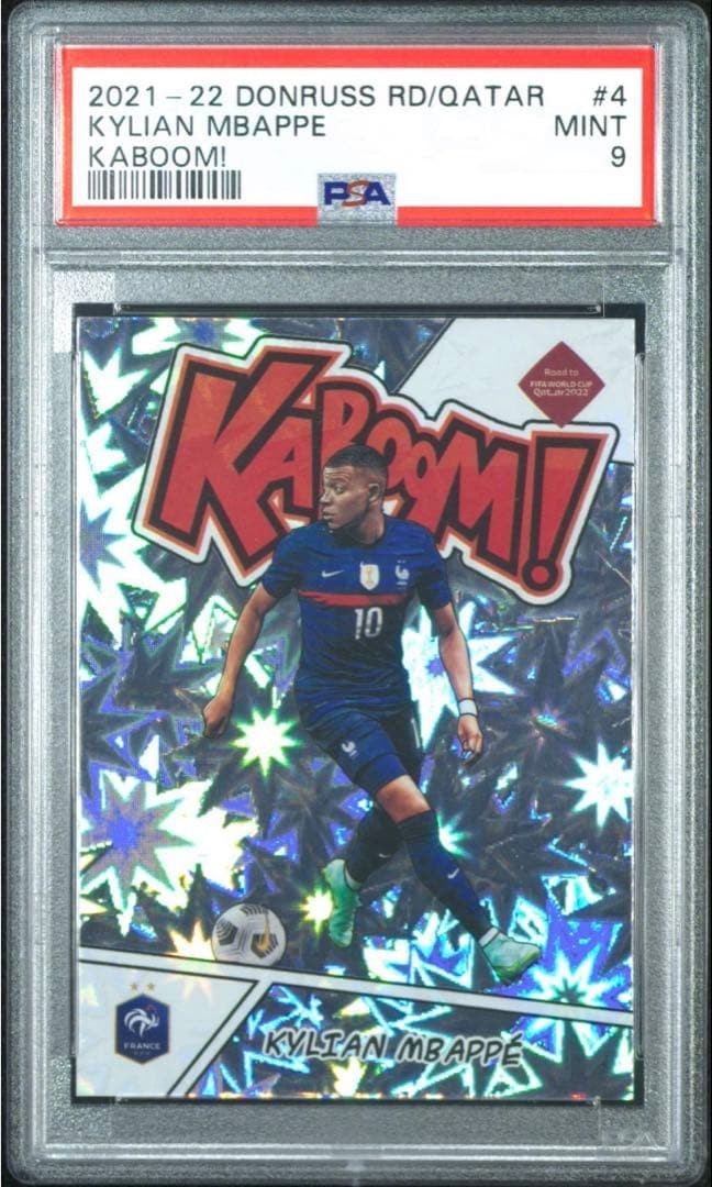 2021-22 Panini Donruss Road to Qatar Kylian Mbappe  Kaboom! PSA 9#4 SSP