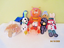 Lot of 10 Vintage and ASSORTED Plush Stuffed Animals - New, never played with.