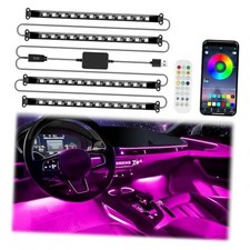 Smart Car Interior LED Lights with App Control, RGB Lights with DIY Mode and