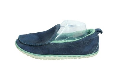 LL Bean Women's Blue Suede Fleece Lined Mountain Moccasin Slippers Size 11 M