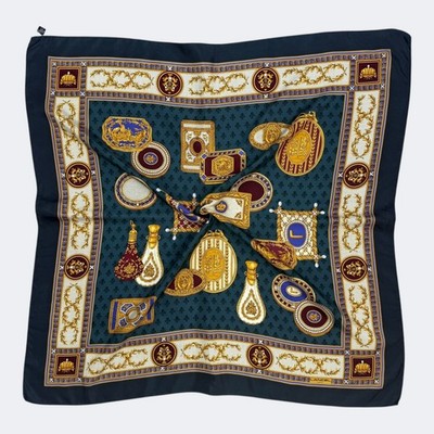 LANCEL PARIS SCARF TWILL SILK NOVELTY BAROQUE DESIGN SCARVES ON MULTI COLOR #S38