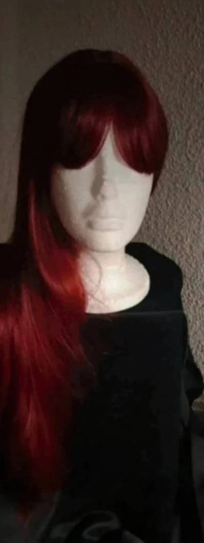 Perruque naturelle lisse rouge ombré de 45 cm pour femme aux cheveux humains