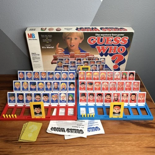 Guess Who The Mystery Face Game 1987 USA Milton Bradley Board Game Vintage