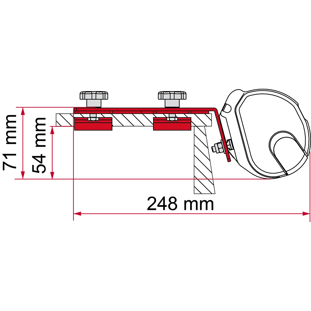 Fiamma Adapter Bracket Kit for Standard (2x 8cm Brackets) - Image 3
