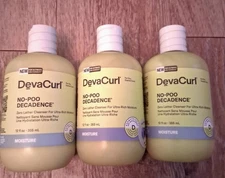 DEVA CURL NO-POO DECADENCE LOT OF 3  ZERO LATHER CLEANSER 12 OZ BRAND NEW