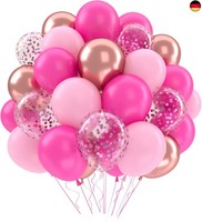 Luftballons Rosa Geburtstag Deko MäDchen, 52 StüCk Latex Helium Ballons Pastell