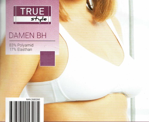 Damen BH schwarz weiß ohne Bügel Damenunterwäsche Unterbekleidung Bralette - Bild 3 von 3