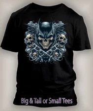 Mens Big & Tall Bat Skull Tee Shirt Horror Graphic Streetwear Pro Club Shaka T