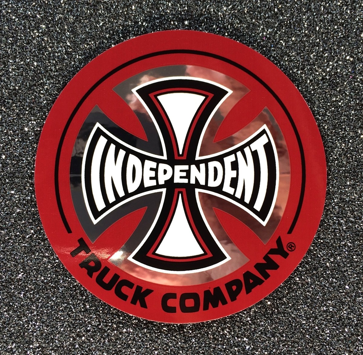 Independent Truck Company Skateboard Sticker FOIL CROSS red 3in si