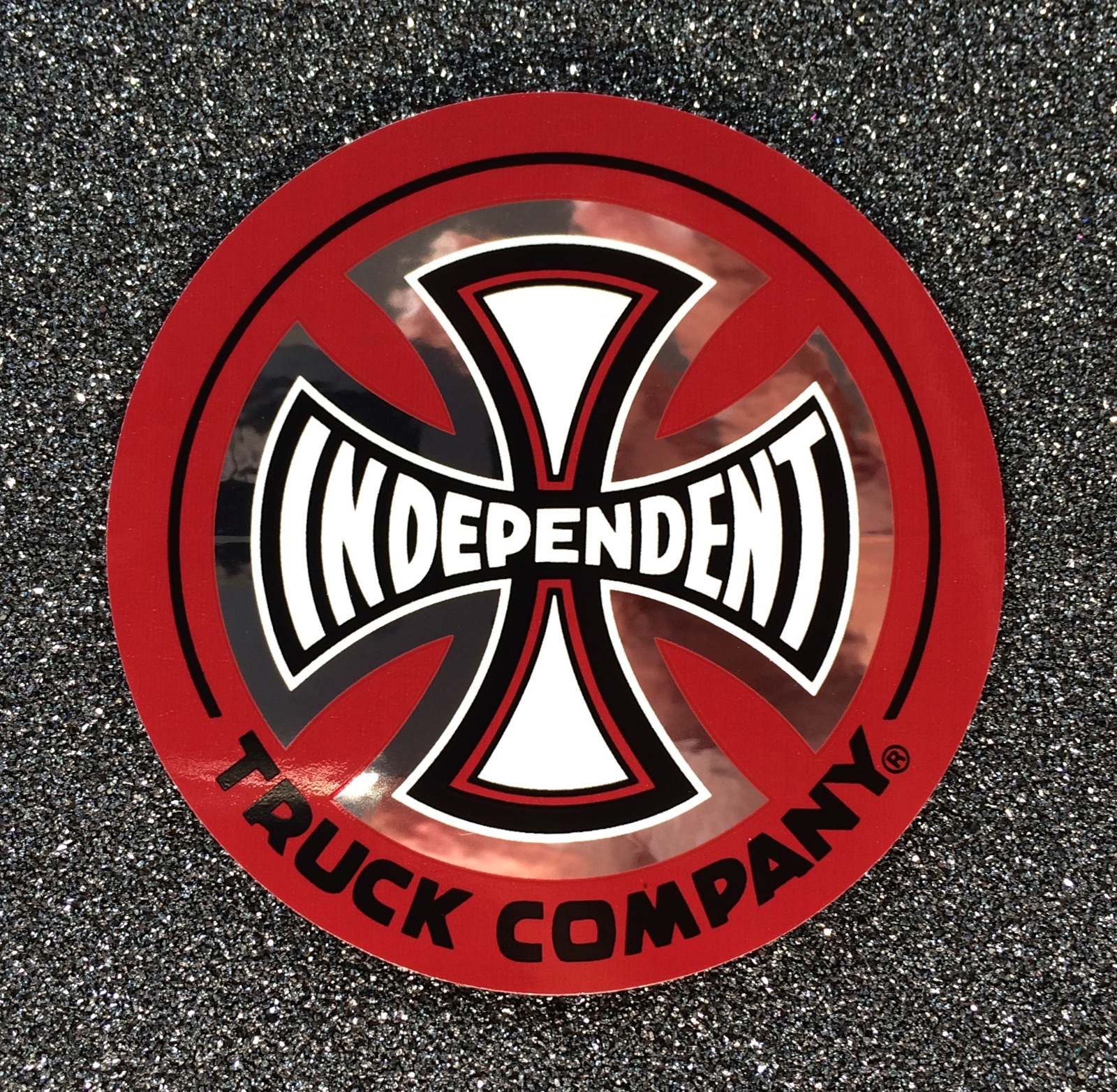Independent Truck Company Skateboard Sticker FOIL CROSS red 3in si