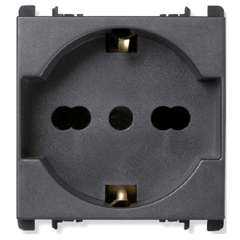 Presa Universale P40, morsetti a vite, compatibile con spine 2P+T 16A-250V, 2 mo