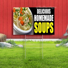 Delicious HOMEMADE SOUPS Advertising Yard Sign buffet bar food tea