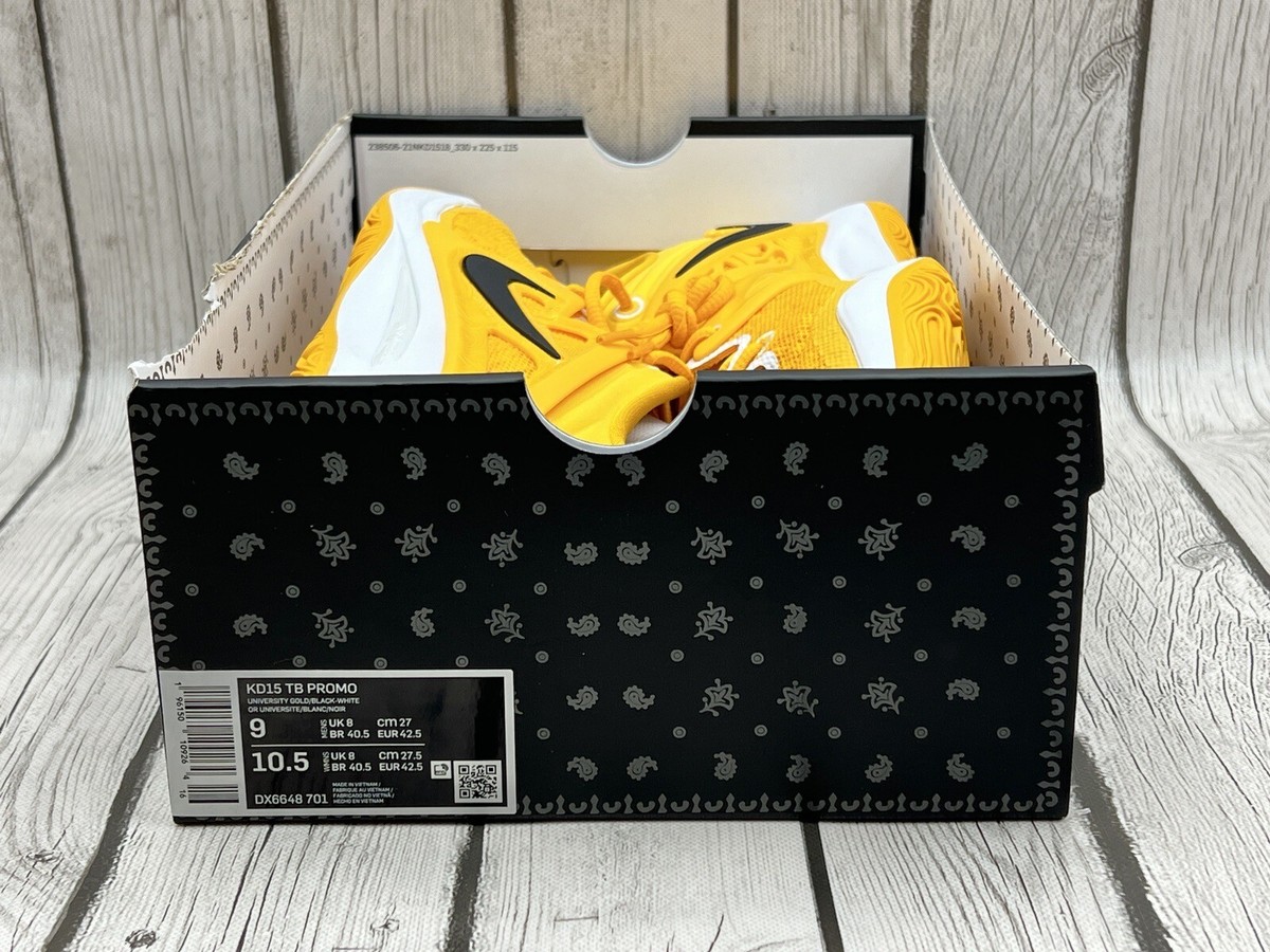 Nike KD15 TB Promo University Gold Black White Size 9 DX6648  display picture 1