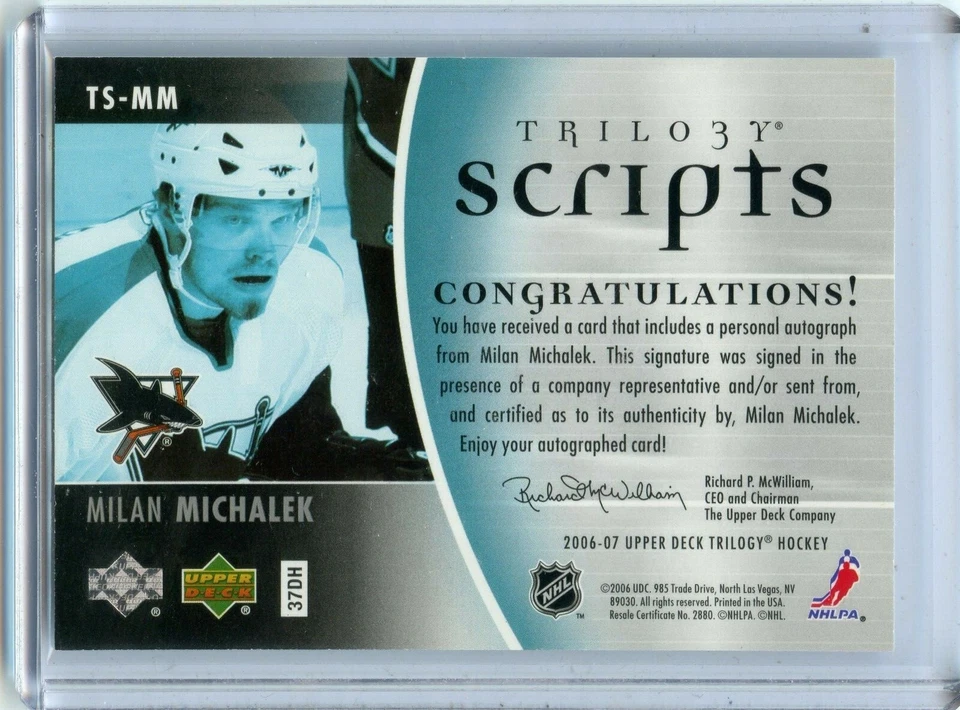 2006-07 Upper Deck Trilogy Scripts #TS-MM Milan Michalek - Image 2 of 2