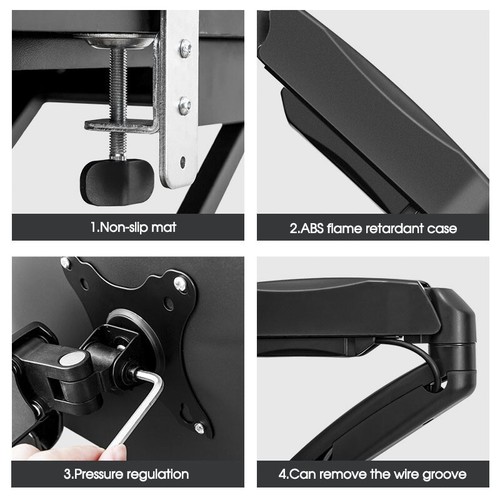 Monitor Stand Arm Desk Mount Single 13-27''LED TV Screen Holder Bracket - Picture 7 of 11