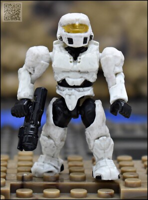 HALO MEGA BLOKS UNSC ARCTIC WHITE SPARTAN MARK IV MINI FIGURE 97520 TRIBUTE PACK