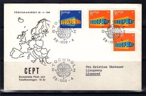 Sweden 1969 europa cept fdc