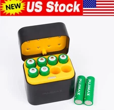 PUJIMAX 8PCS 3400mWh AA Rechargeable Lithium Batteries with 8-Slot Charger 1.5V