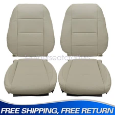 Front Both Side Bottom & Top Leather Seat Cover Tan For 2006-2010 VW Jetta Sedan