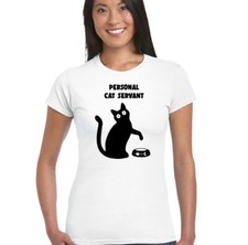 CAT Servant T-Shirt Damen Grafik Rundhals Kur...