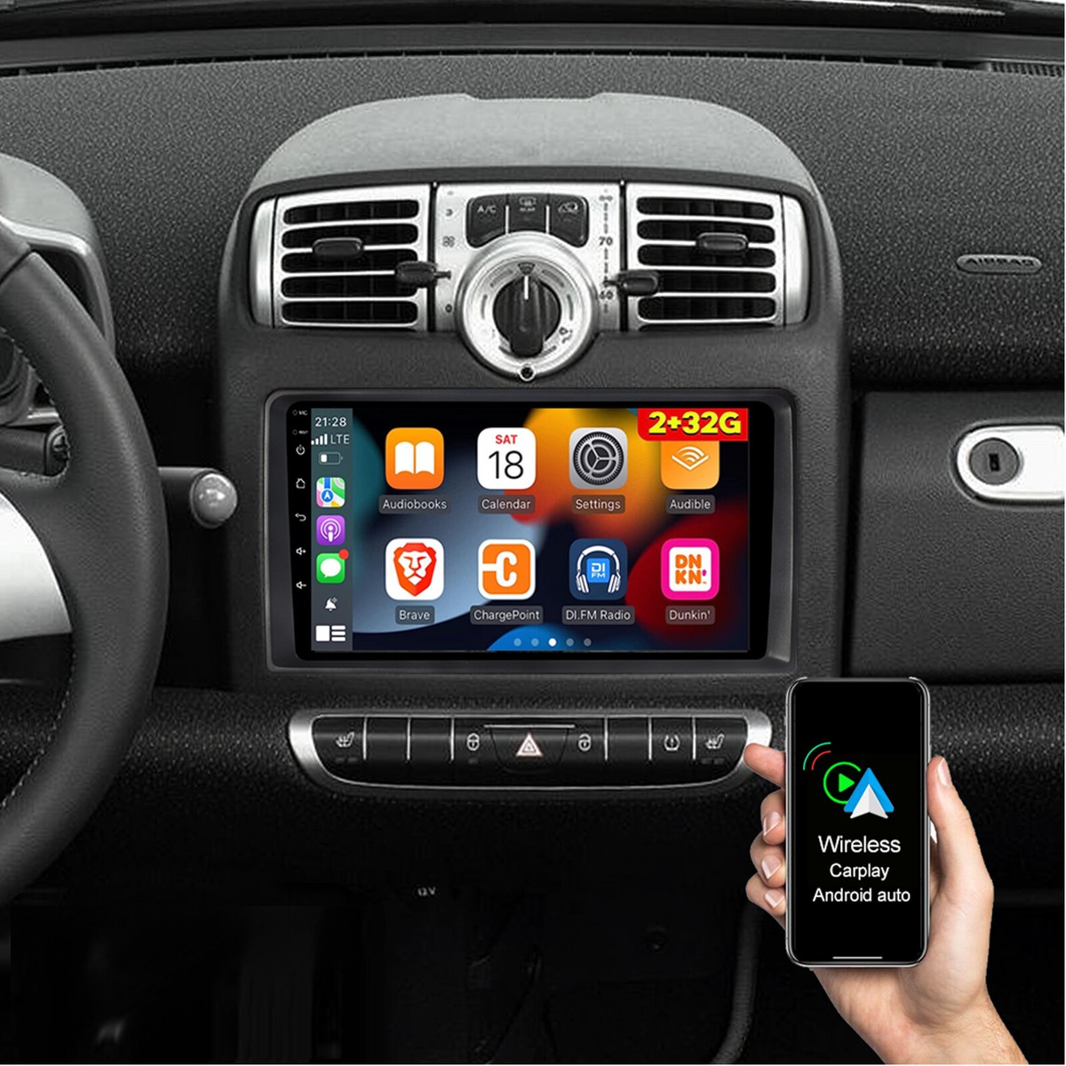 AWESAFE - Autoradio Per Mercedes Benz Smart Fortwo 451 (2005-2010