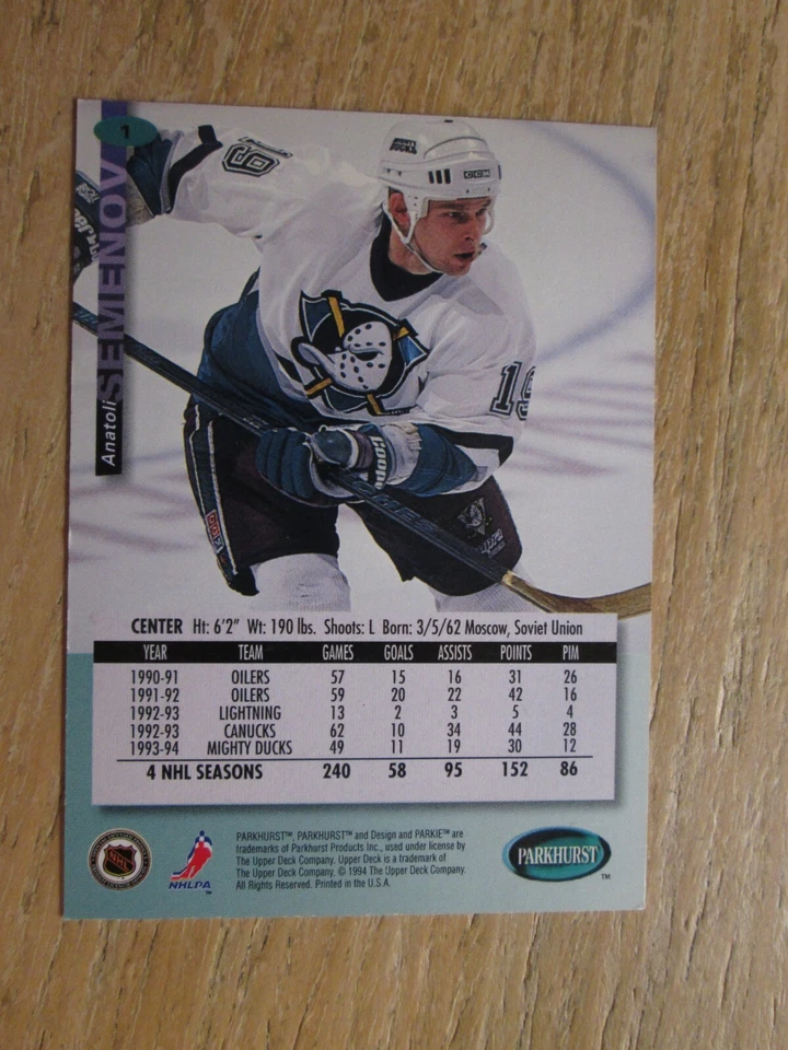 1994-95 PARKHURST GOLD, HOCKEY, NRMT, MULTI-LISTING YOU PICK 'EM, - Image 2 of 2