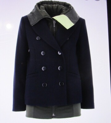 ARMANI EXCHANGE TWO-IN-ONE DOUBLE BREASTED PEACOAT WITH HOOD XS NWT $360.00