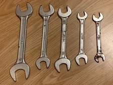 5 VINTAGE Hi-TOP SPANNER WRENCH TOOLS  Open-ended