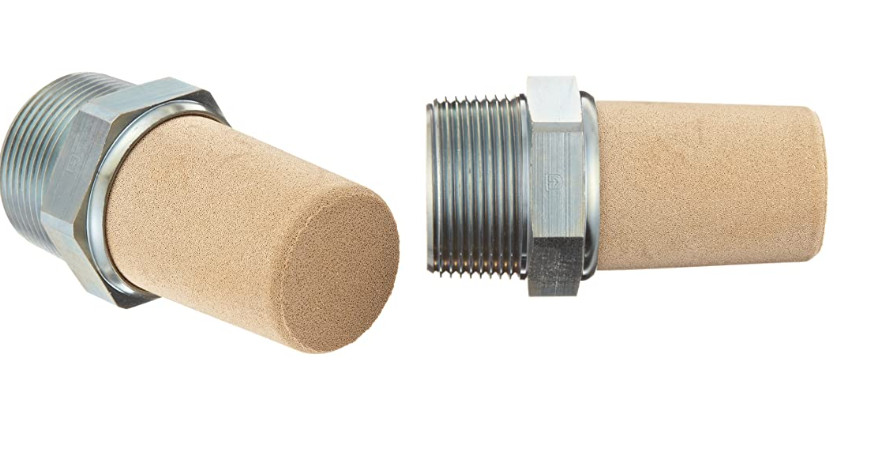 Parker EM125 Muffler Filter 1-1/4" Set of 2 Exhaust Noise Meter Valve Port Bronz