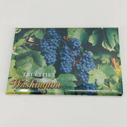 Tri Cities Washington Souvenir Refrigerator Magnet w/ Grape Vines