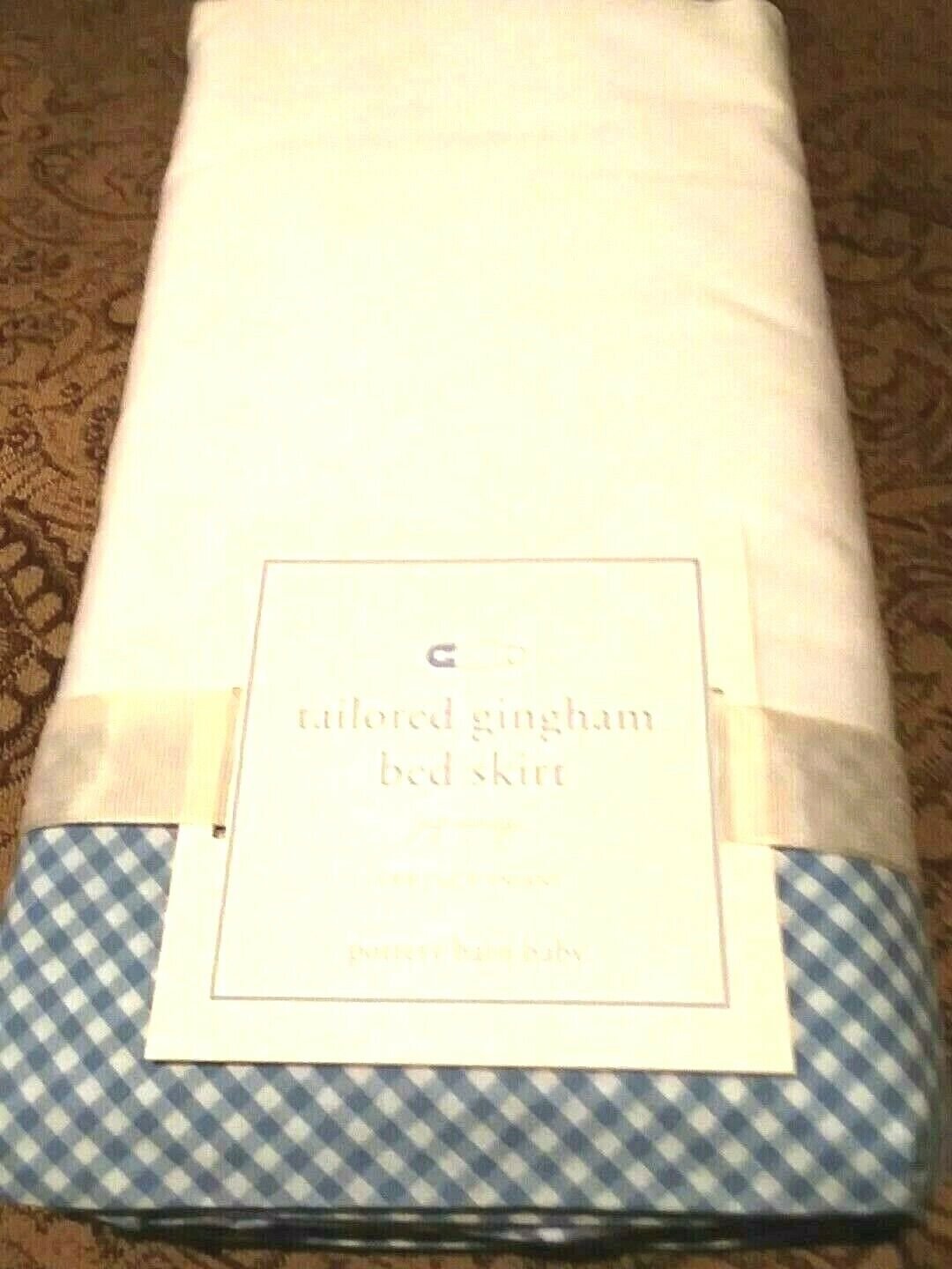 Super popular specialty store Tailored Blue price Gingham Crib Skirt Nursery BARN Baby KIDs POTTERY