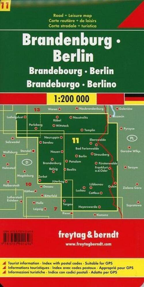 Thumbnail - Brandenburg - Berlin, Autokarte 1:200.000 (land-)karte Gefalzt Deutsch